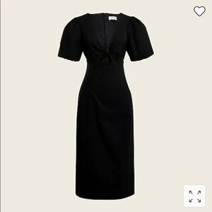 J. Crew Cutout puff-sleeve dress in cotton twill